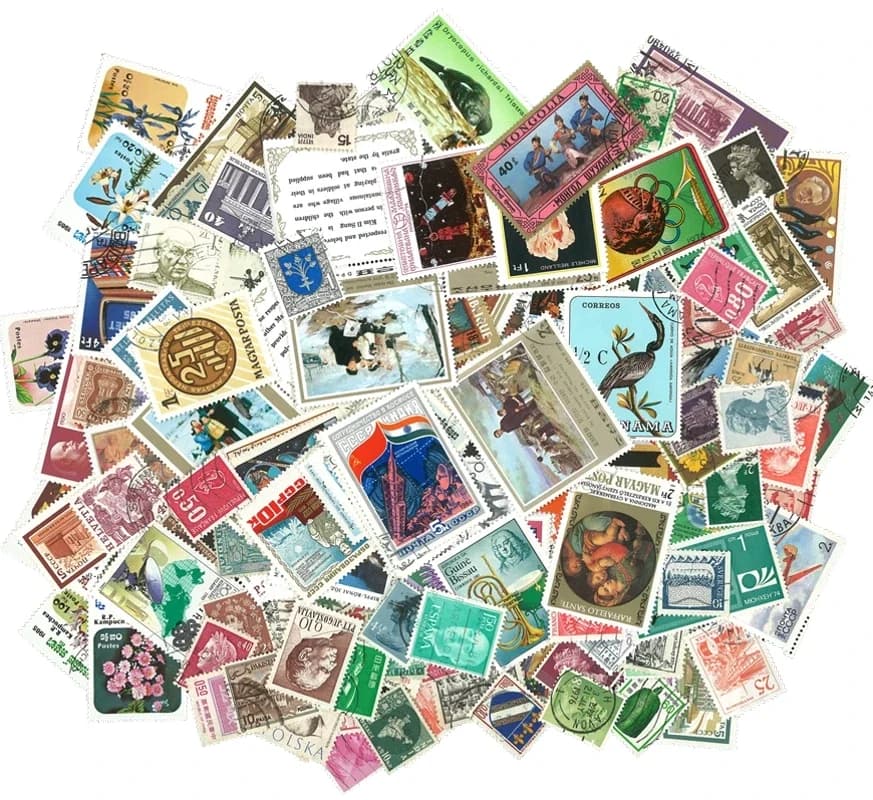 100Pcs/Bag World Stamps From Many Countries All Different NO Repeat Marked Postage Stamps for Collecting