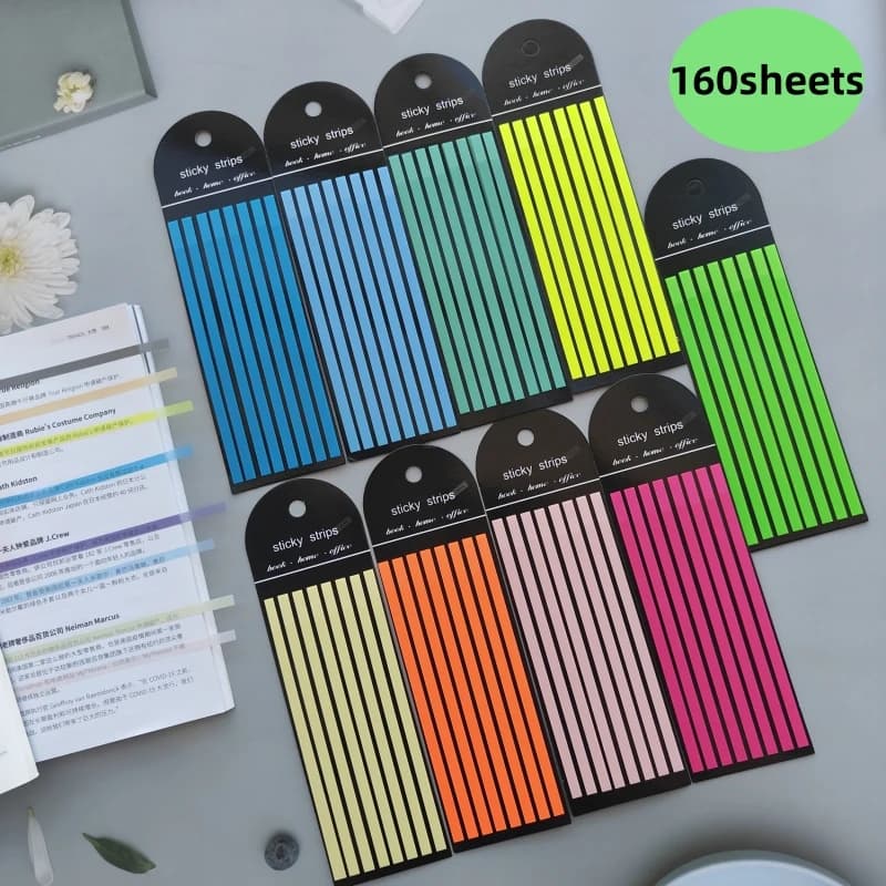 160 Sheets Transparentes Sticky Notes Self-Adhesive Annotation Read Books Bookmarks Tabs Notepad Aesthetic Stationery Index Tabs