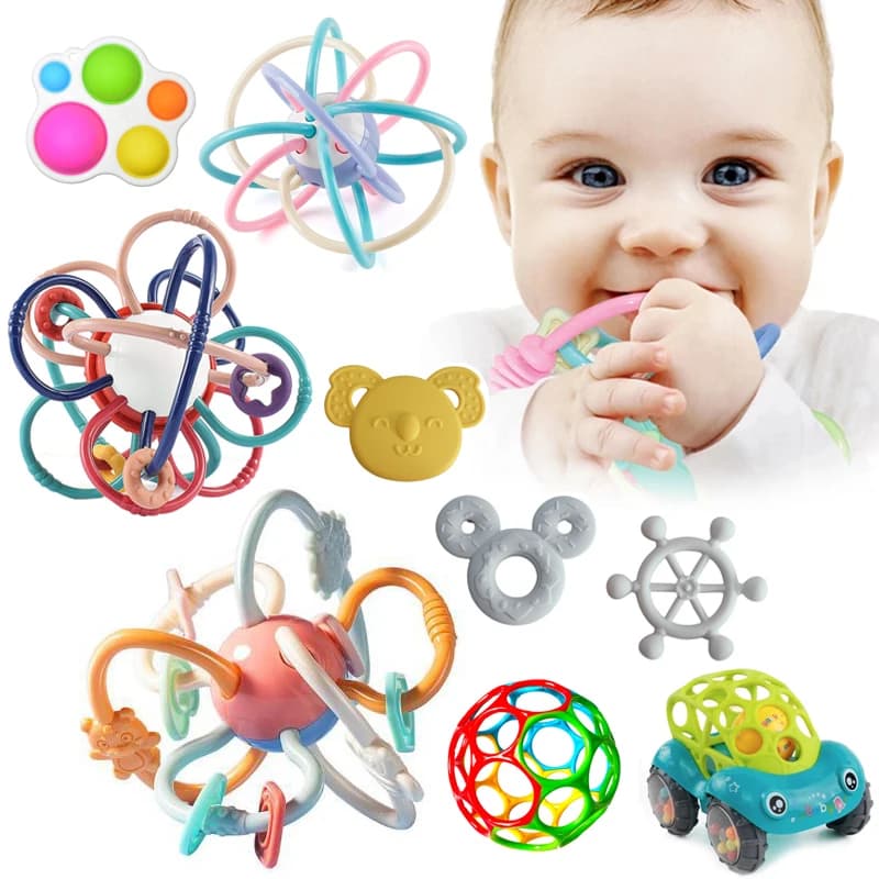 Baby Toys Rattles Bed Bell Teethers For Newborn Baby Hand Grasp Ball Develop Infant Toys Educational Toys For 0 12 Months