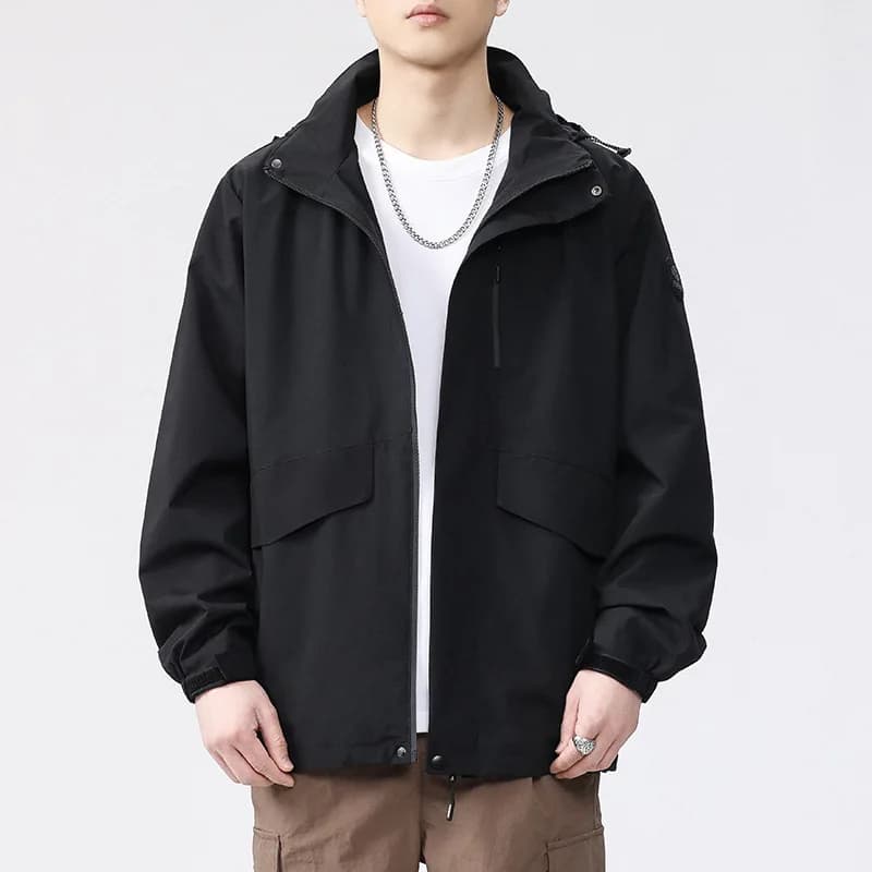Sports Jacket for Boys 2025 New Loose Casual Hooded for Spring Autumn Solid Color Windproof Waterproof
