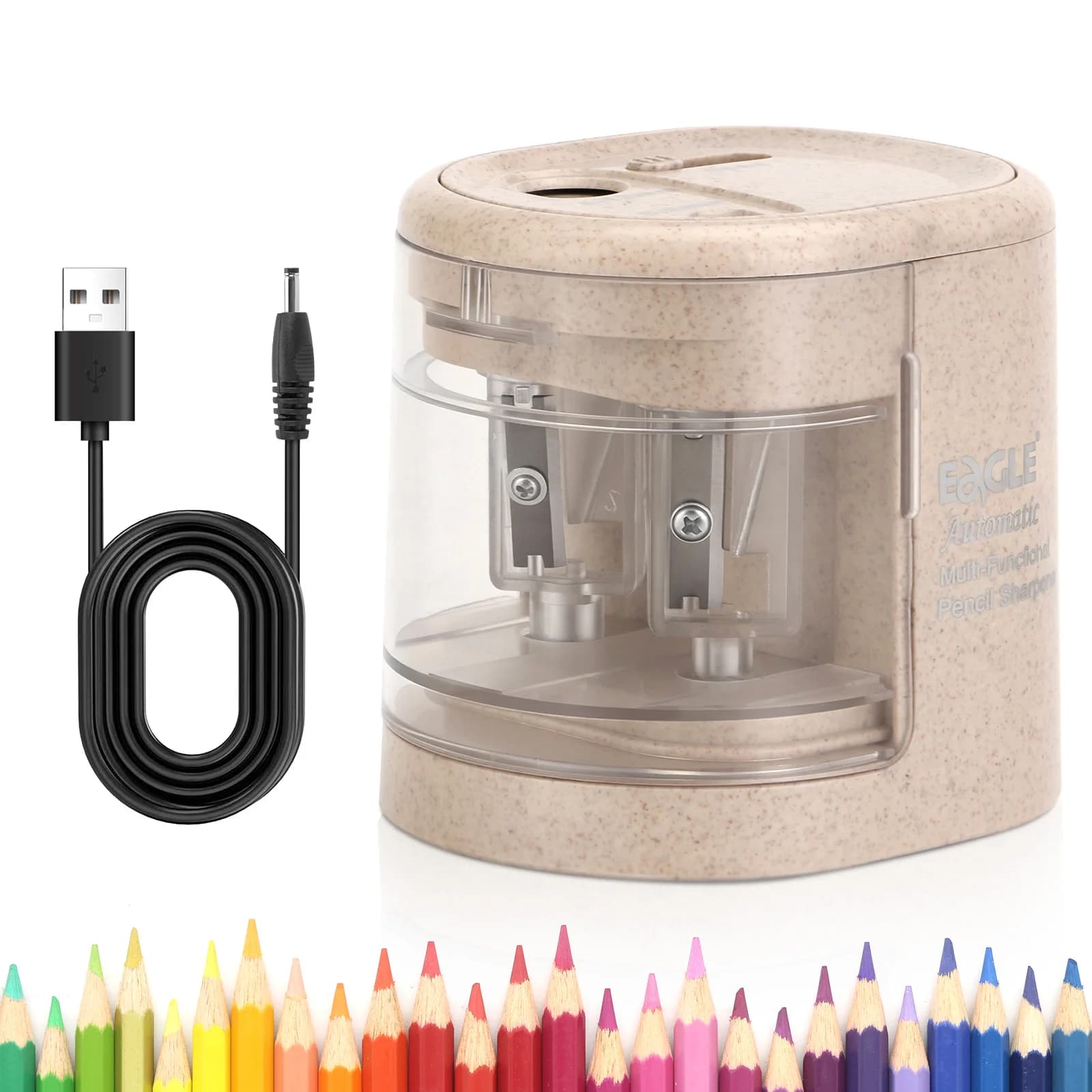 EAGLE Automatic Electric Pencil Sharpener, 5S Fast Sharpening for 6-12mm All Shapes Pencils Home School Office Art Studio
