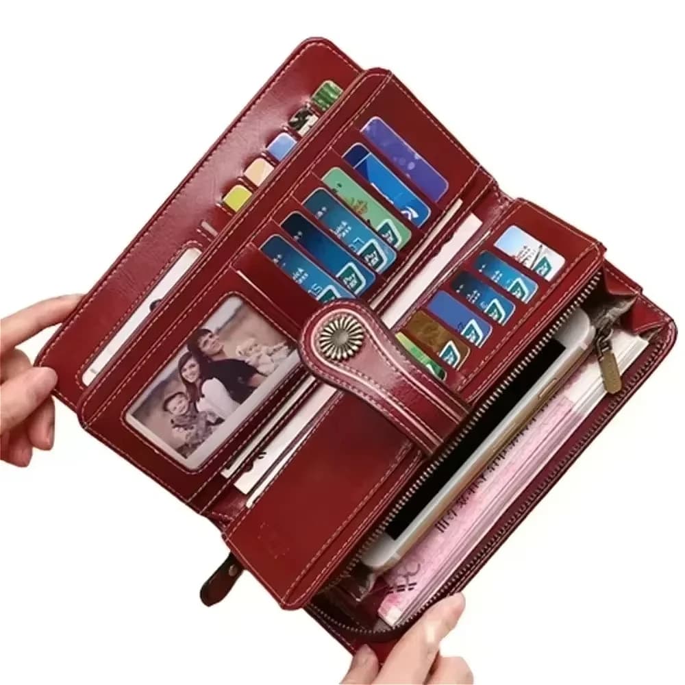 High Quality Women Wallet Anti-theft Leather Wallets For Woman Long Zipper Large Ladies Clutch Bag Female Purse Card Holder