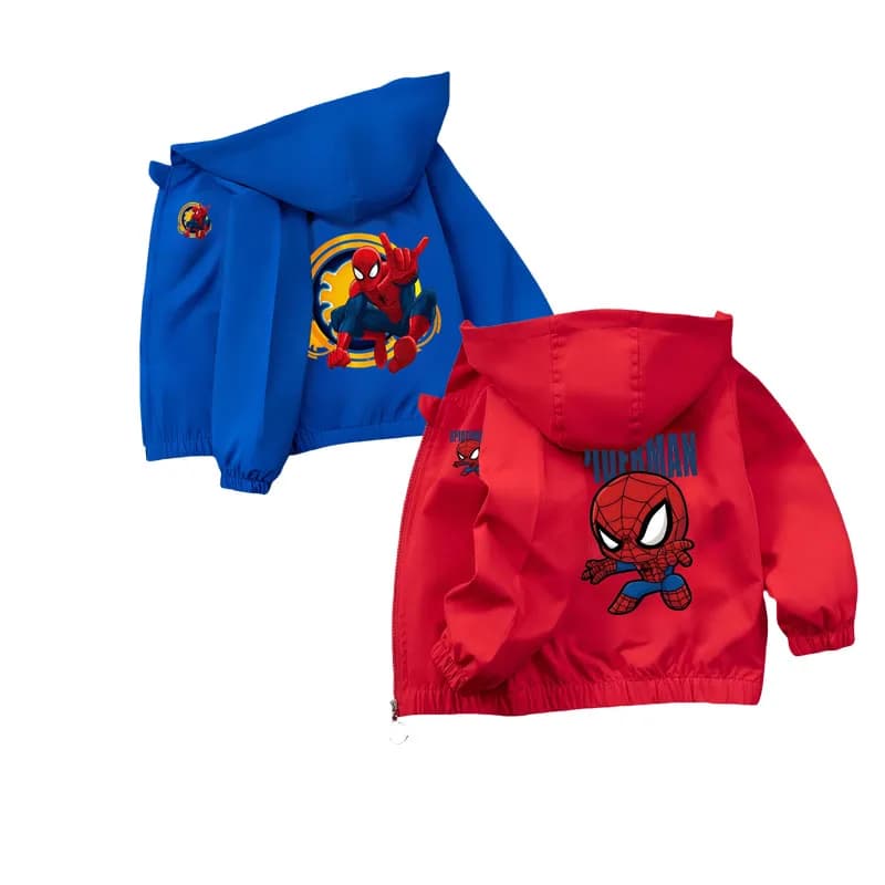 Boys Hooded Jacket Kids Cartoon Long Sleeve Sweatshirt Windbreak Outerwear Spring Autumn 2026 Children's Clothing
