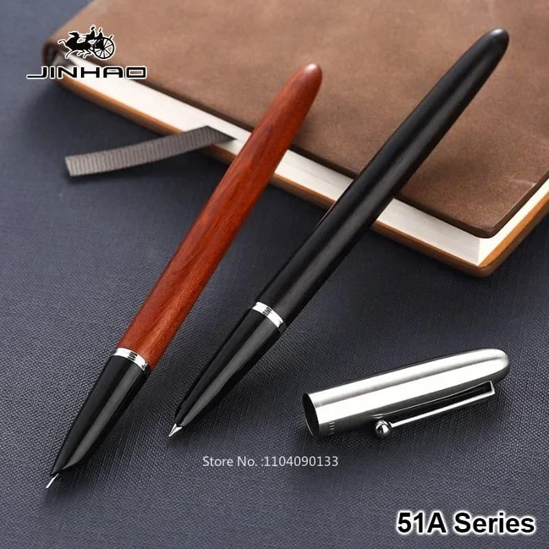Hot Jinhao 51A Wooded Fountain Pen Luxury Elegant Calligraphy Ink Pens EF/F Nib Writing School Office Supplies Stationery New