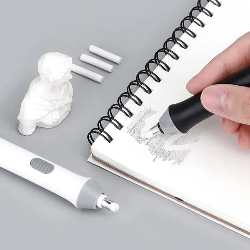 Electric Erasers Less Rubber Crumb Thick/Thin Rubber can be Changed Simple Safe and Efficient School Supplies Korean Stationery