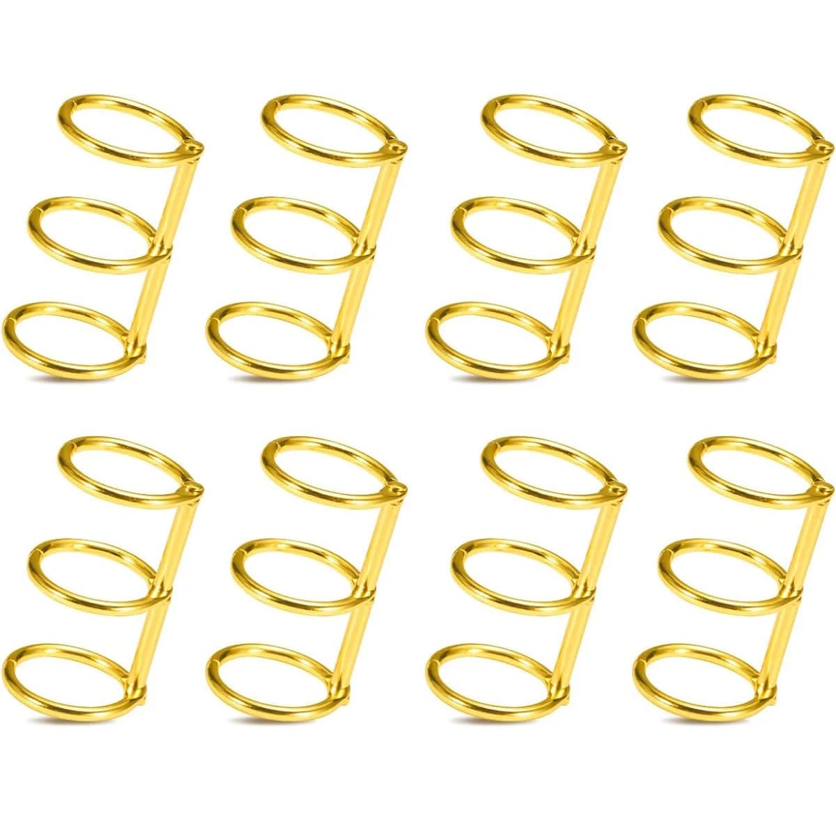 8 Pcs 3-Ring Metal Loose Leaf Binders Book Rings Perfect for DIY Travel Journals, Photo, Document Binding, and Craft Projects