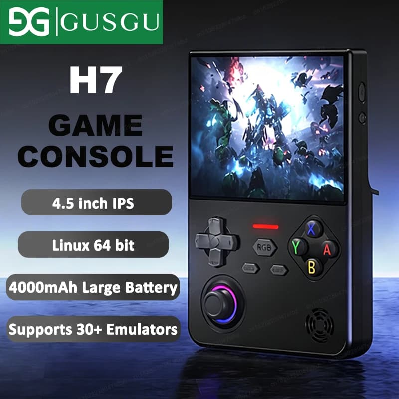 New Handheld Game Console 4.5 inch IPS Screen Linux Retro Video Games Player 4000mAh Long Standby Supports Many Classic Game H7