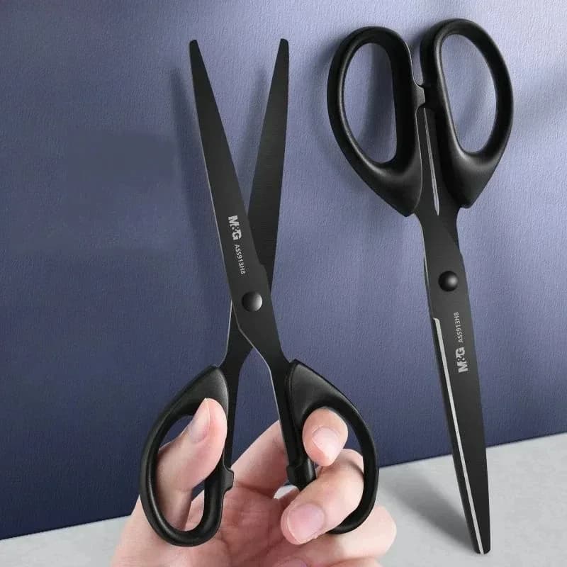 1PCS High-Quality Black Blade Scissors Colorful Household Sharp Small Office Paper Cutting Stationery for Handmade Crafts