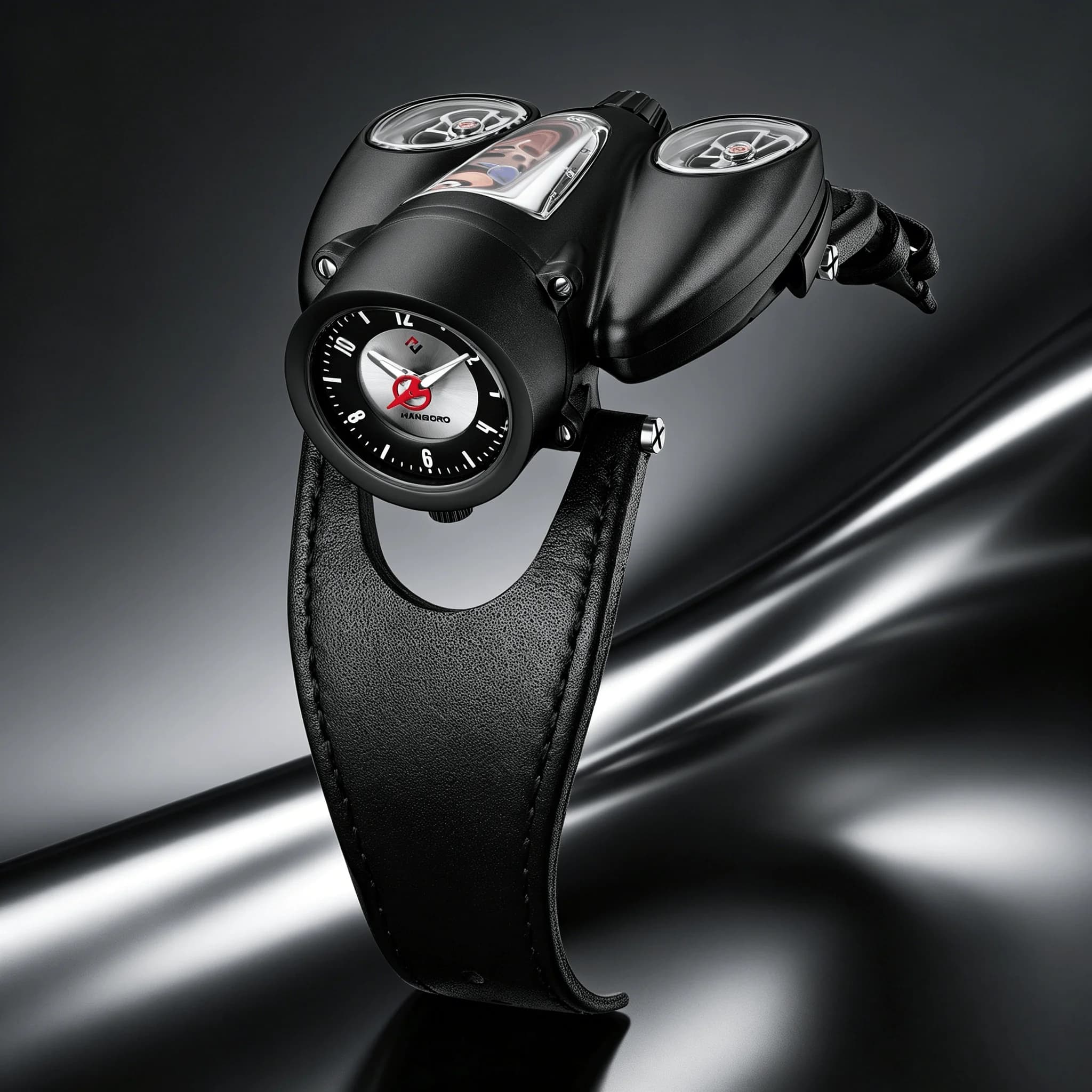 Dual Movement Watch Men Mechanical Quartz Hybrid Two Engine Skeleton Pilot Aviation Sapphire Stainless Steel Waterproof Luminous