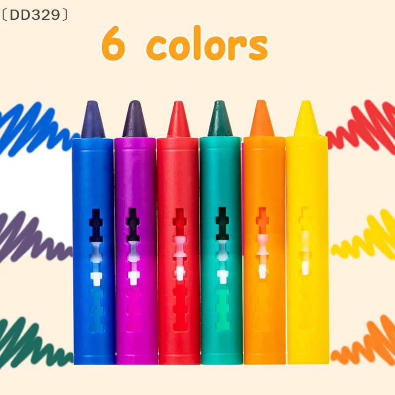 〔DD329〕6Pcs Washable Bath Crayons, Colorful Drawing Crayons for Kids, Easy Clean, Fun Art Toy, Graffiti Bathroom Crayon