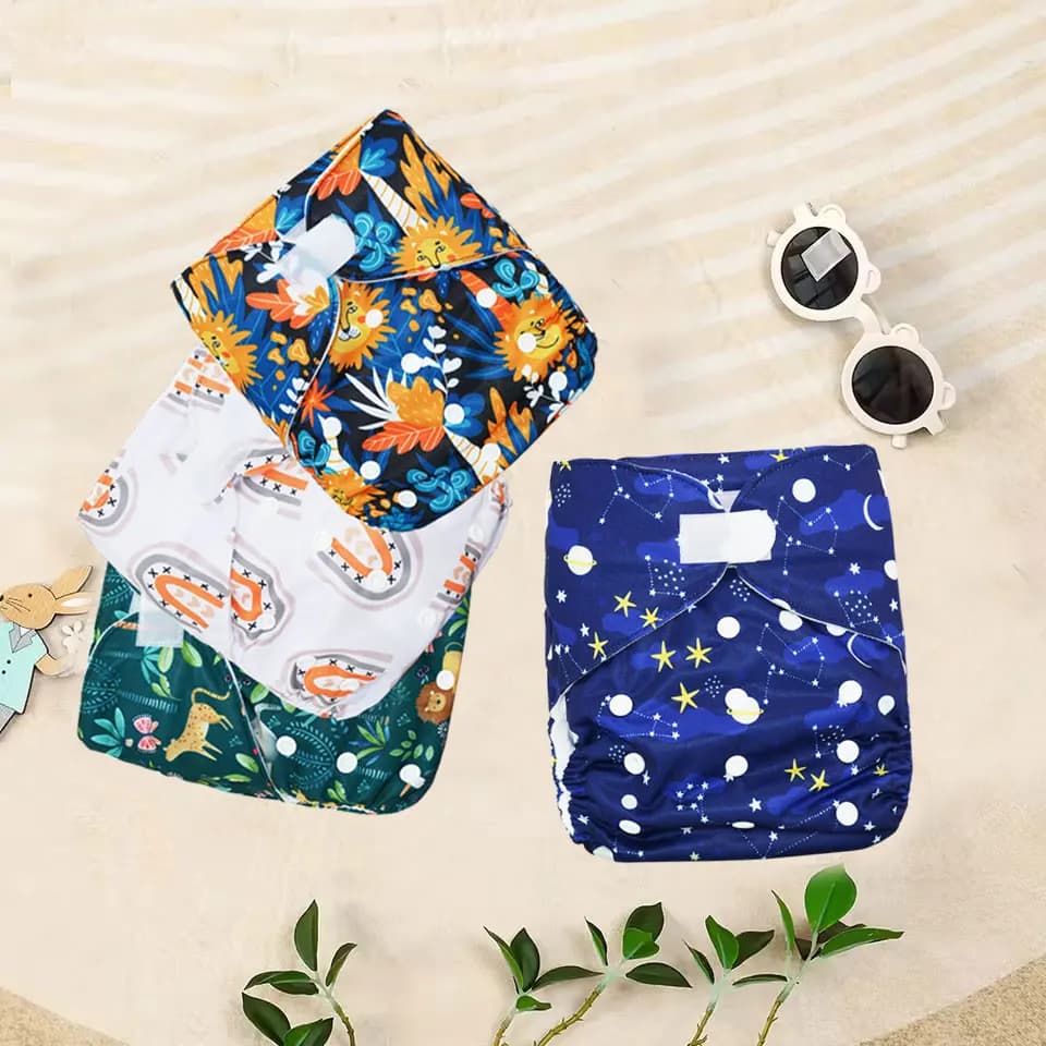 EezKoala Eco-Friendly Big Size XL Cloth Diaper Washable Adjustable Nappies Reusable Cloth Diapers Cover Fit 2-5 Years Baby