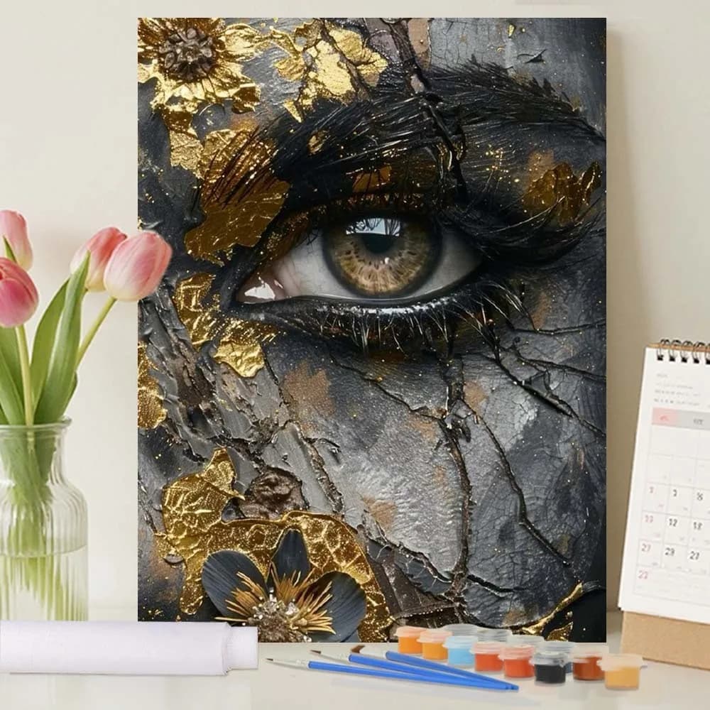 Painting By Numbers Adults Decorative Paintings Artwork Arts Crafts Canvas Paint Kit Number Drawing Gift Diy Eyes Picture