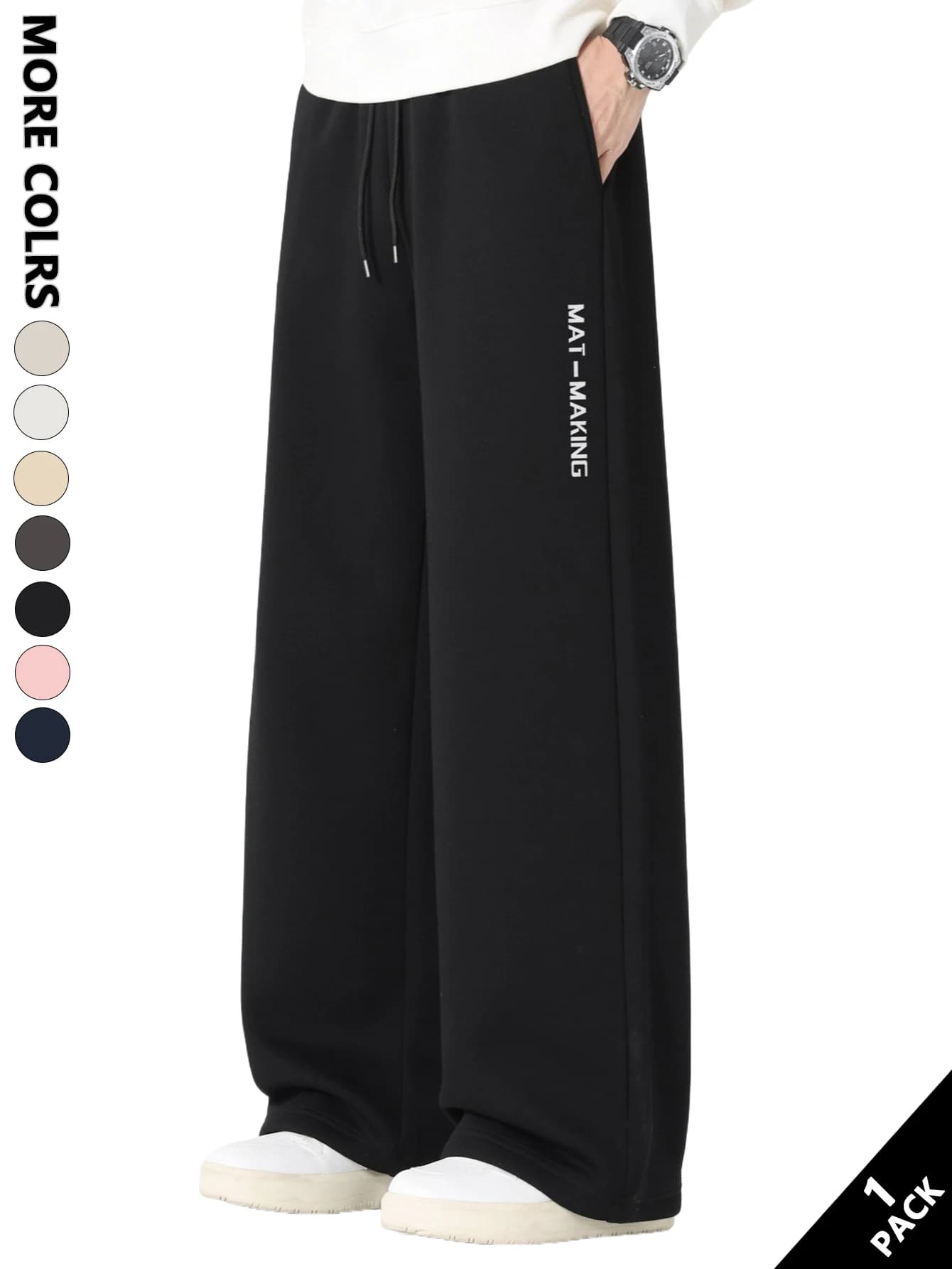 Men's Soft Casual Pants, Loose and Non-Restrictive Fit