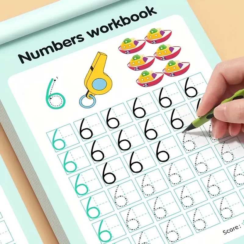 48-Page Children's Exercise Book with Tracing Pages for Numbers 0-100 - Interactive Learning Activities, Home School - Develops Hand-Eye Coordination and Math Skills, Pen Control Writing Practice