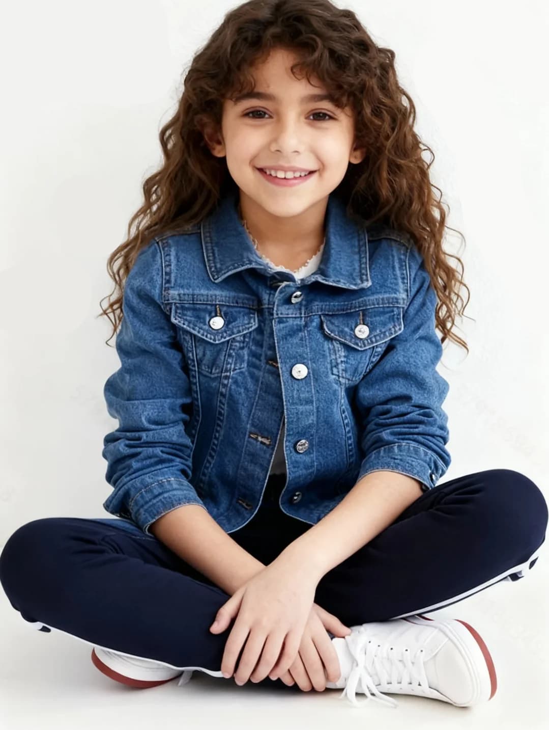 Girls' Denim Jacket Spring Autumn Outdoor Pockets Children's Jeans Coat Casual Kids' Outerwear