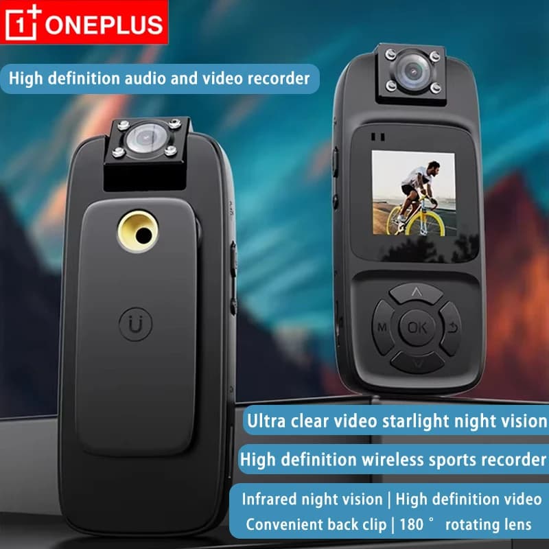 OnePlus Action Camera 4K HD With WiFi Connectivity Built-in Screen Infrared Night Vision Rotating Lens For Outdoor and Cycling