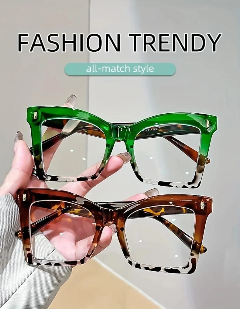 New Style Reading Glasses for Women Oversized Frame Square Prescription Glasses Blocking Blue Light Presbyopic Eyeglasses