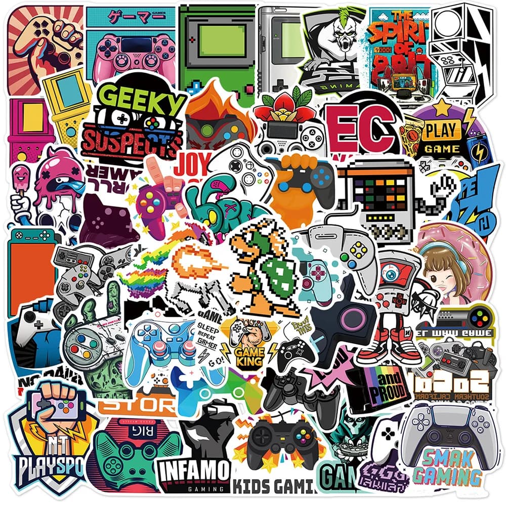 10/30/50pcs Retro Nostalgic Game Console Stickers Vintage Video Game Cartoon Decal DIY Skateboard Car Cartoon Graffiti Sticker