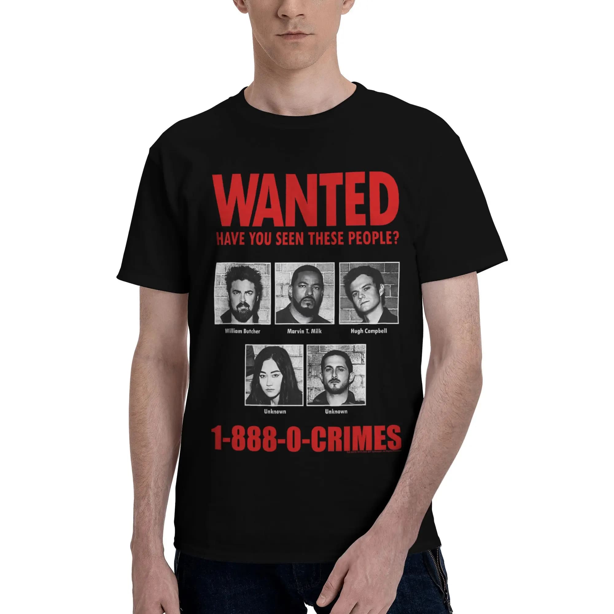 The Boys Anti Supe Wanted Poster Superhero Novelty 100% Cotton T-Shirt The Boys Tops Tees For Men