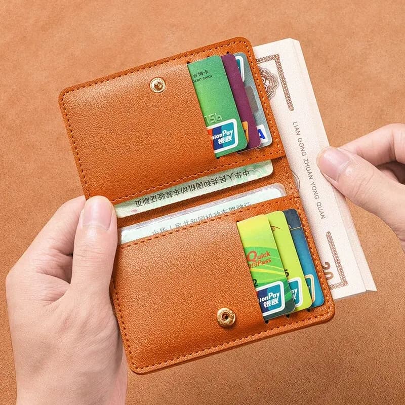 Men's small artificial leather wallet, simple women's wallet, stylish ultra-thin credit card wallet, coin wallet