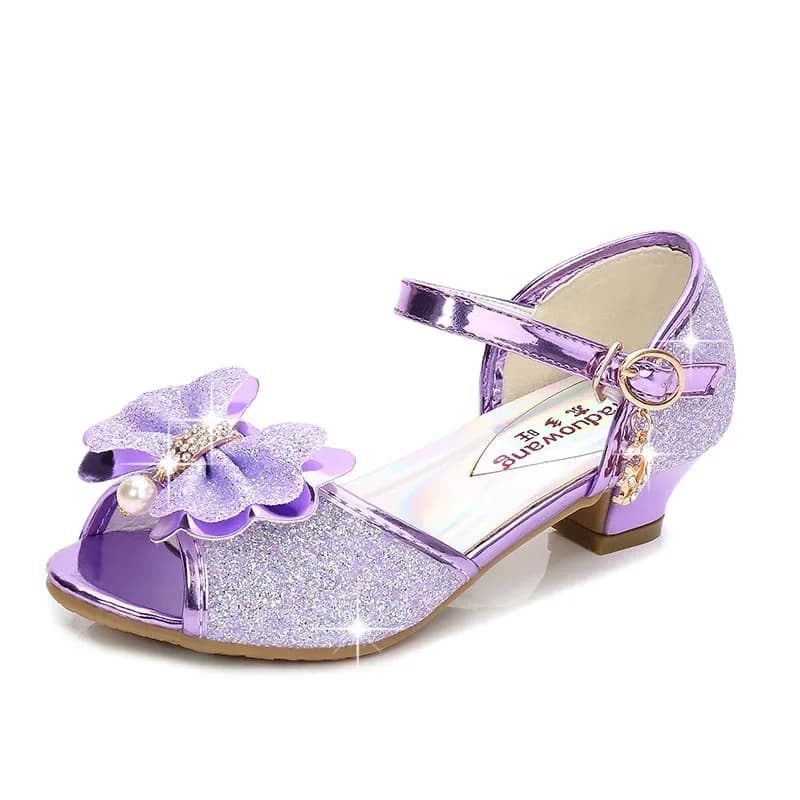 Girls Princess Shoes Summer Children High Heels Open-toe Party Wedding Toddlers Sandals Kids Causal Sequins Mary Jane Shoes