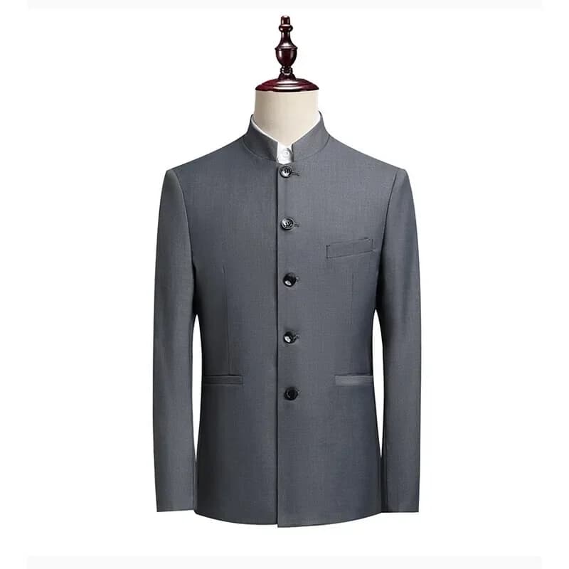 Blazer Men Fashion Gentleman Business Slimming Outdoor Zhongshan Suit Trendy Banquet Host Casual Wedding Stand-up Collar Blazer