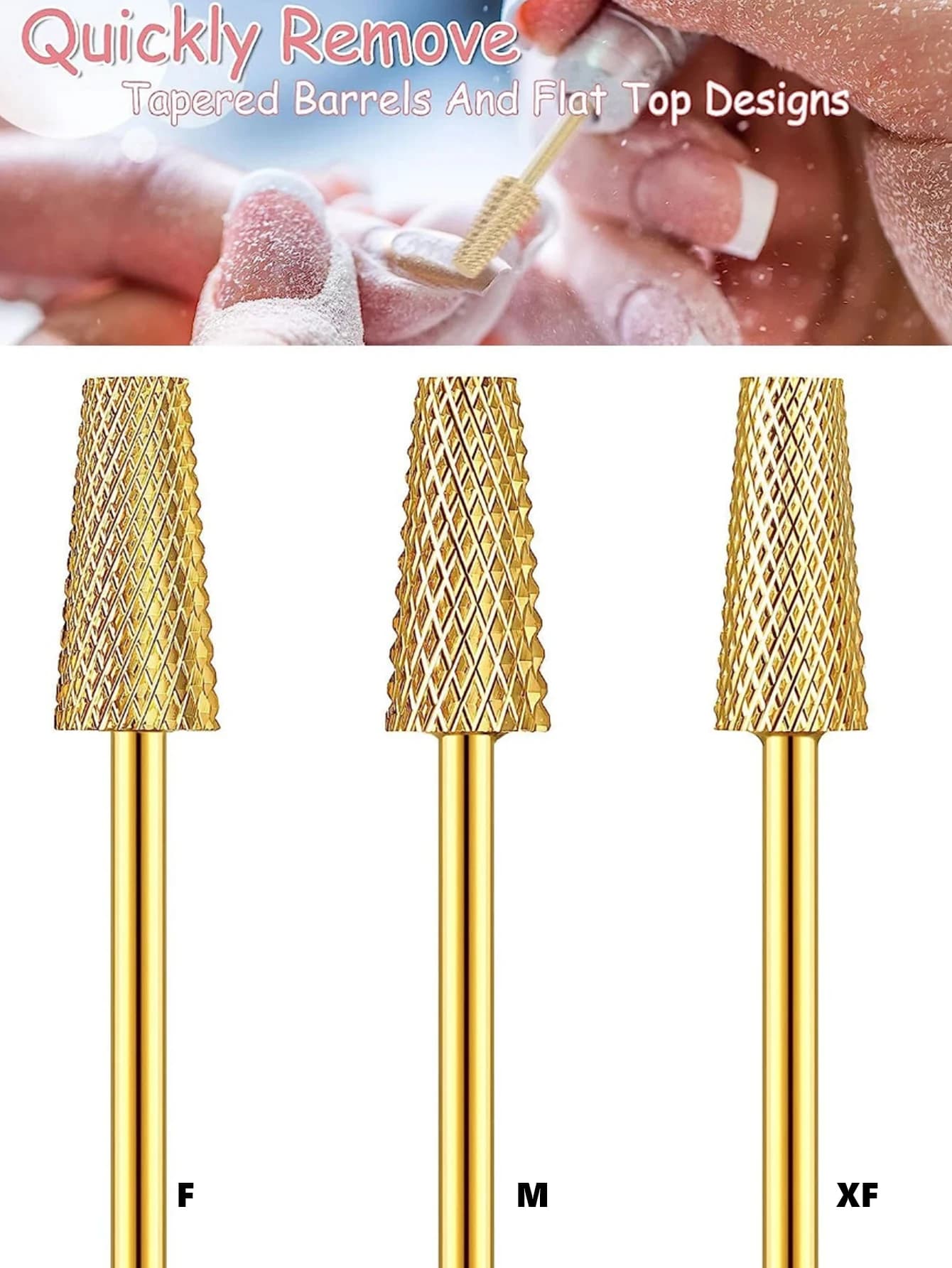 Nail Drill Bits 3/32'' - Small Barrel Carbide Bit for Professional Finish, Gently Remove, Buff & Polish Gel Nails, Nail Art Ped