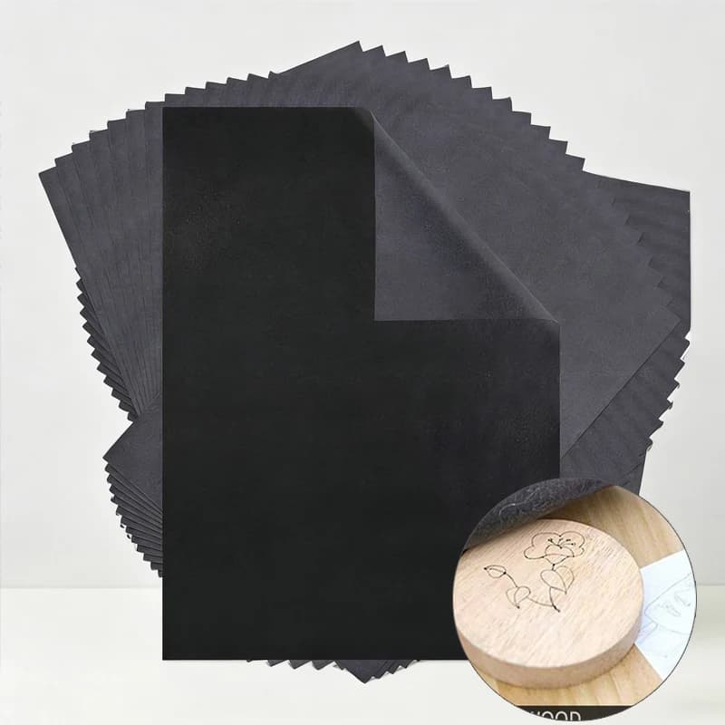 50Pcs A4 Black Graphite Copy Paper Carbon Paper Pattern Letters Erasable Tracing Paper Copy Paper Reusable Image For Office Use