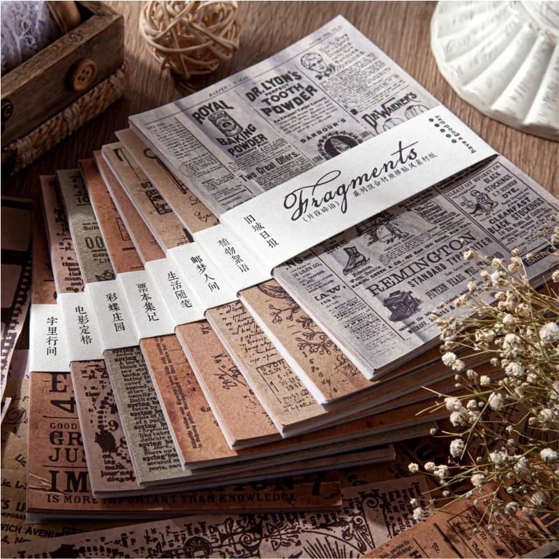 30Pcs Paper Retro Notebook Decoration DIY Label Paper 12*9CM Stickers Planner s Vintage Material Old Scrapbooking