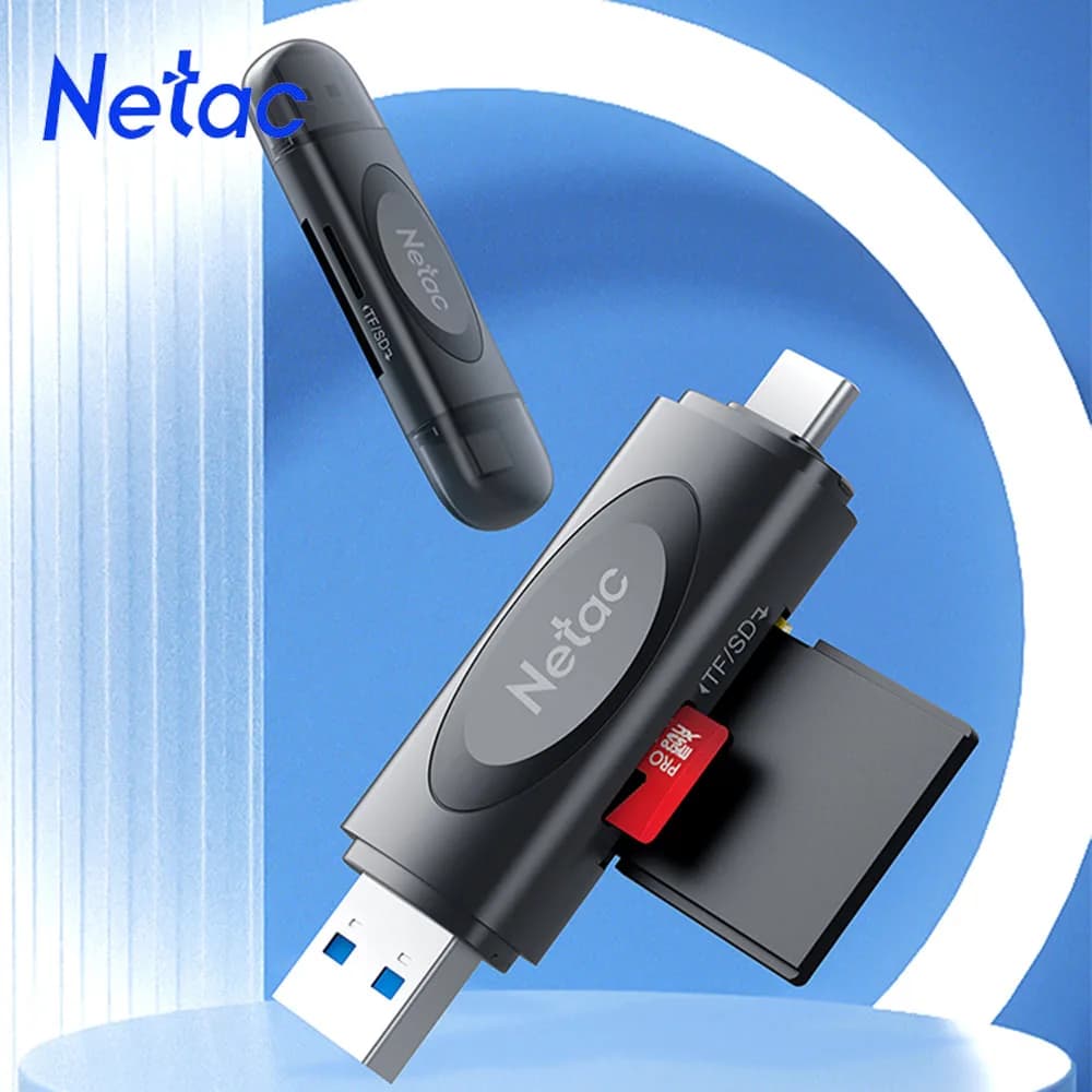 Netac Card Reader USB 3.0 USB-C USB-A to SD Micro SD TF Memory Card Adapter for PC Laptop Accessories Multi Smart Card Reader