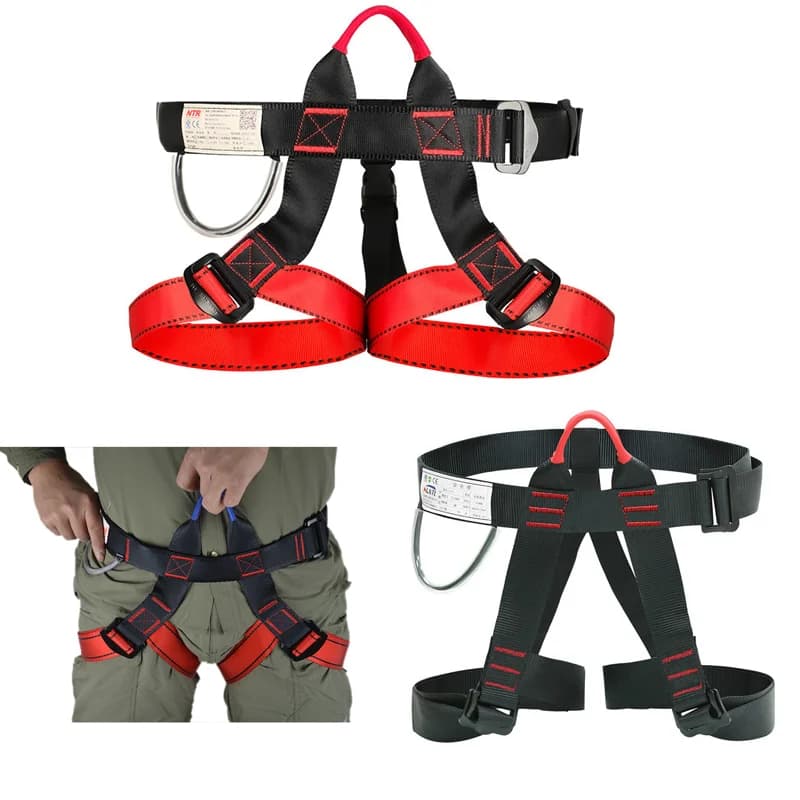 Outdoor Safety Protection Equipment Harness Sports Rock Climbing Half-Body Waist Support Aerial Survival Mountain Tools