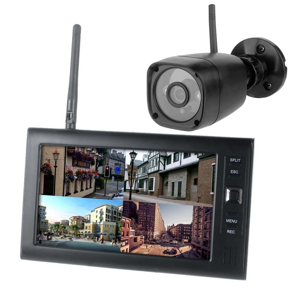 Wireless Surveillance 2.4G 4CH Security CCTV 720P Camera System Baby Monitor with Infrared Night Vision Present 8G TF Cards