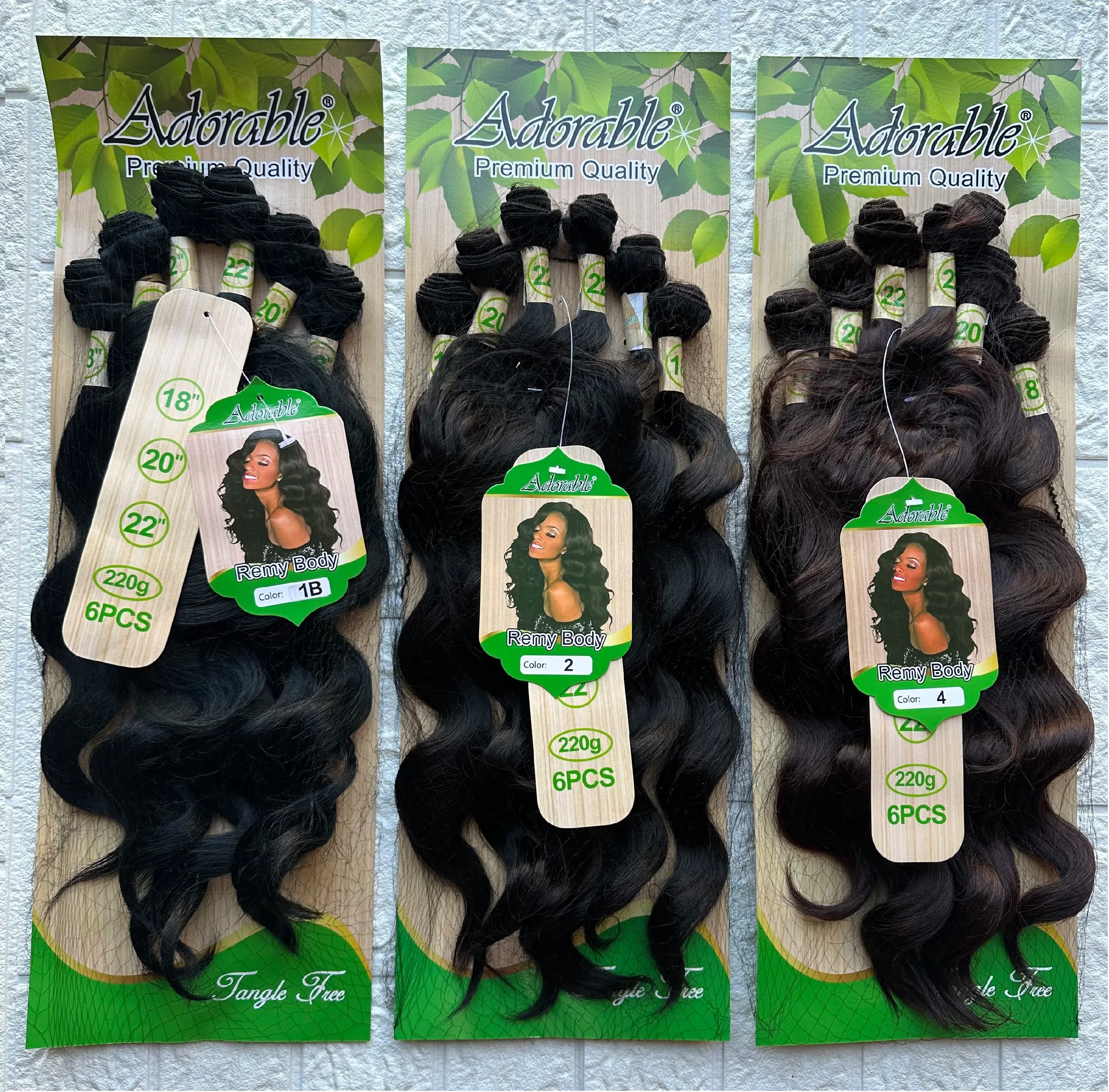 Adorable Synthetic Hair Weaves and Blends Remy Body Wave Wigs Bundles Weave Extensions 6pcs18'18'20'20” 22“22”Lace Closure