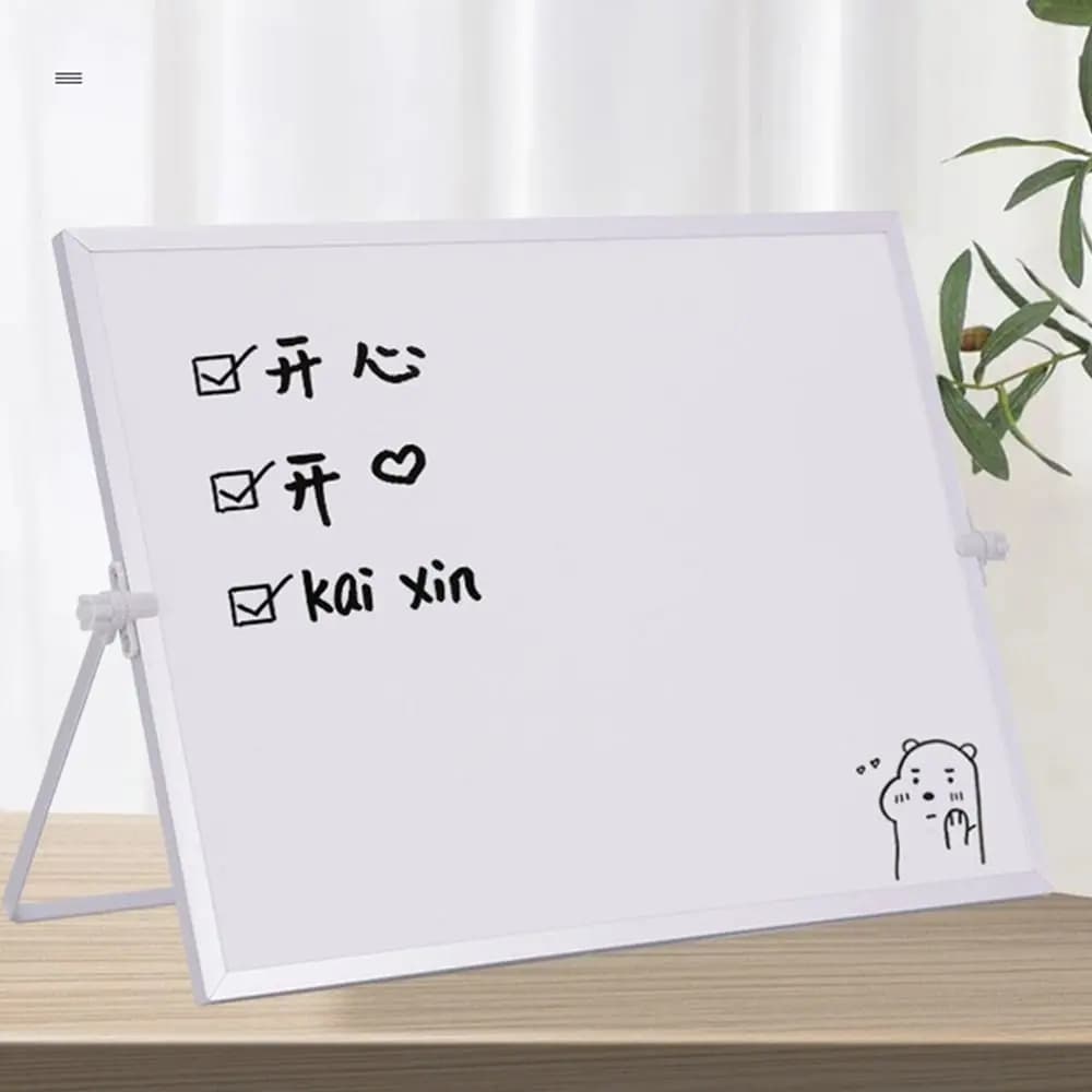 Portable Foldable Desktop Whiteboard Erasable With Bracket Writing Board Double Sided Use Message Board Home