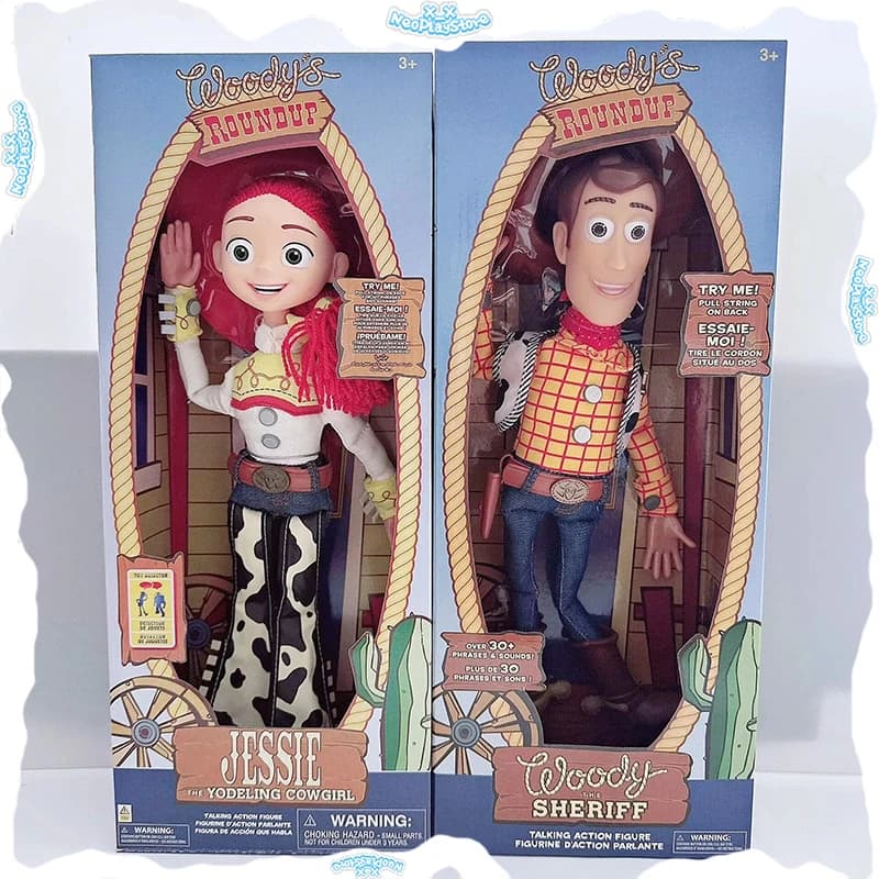 In Stock Pixar Toy Story5 40cm Woody Action Figures English Sound Character Doll Cloth Cowboy Movie Merchandise Collection Gifts