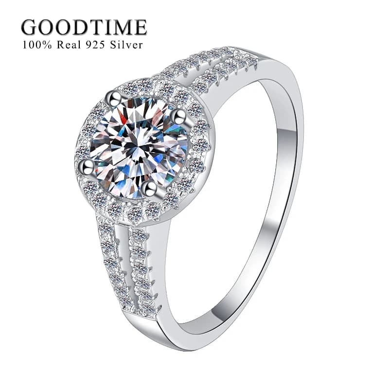 Fashion Jewelry 100% 925 Pure Sterling Silver Engagement Ring For Lover Zirconia Moissanite Wedding Band Women Anniversary Gift