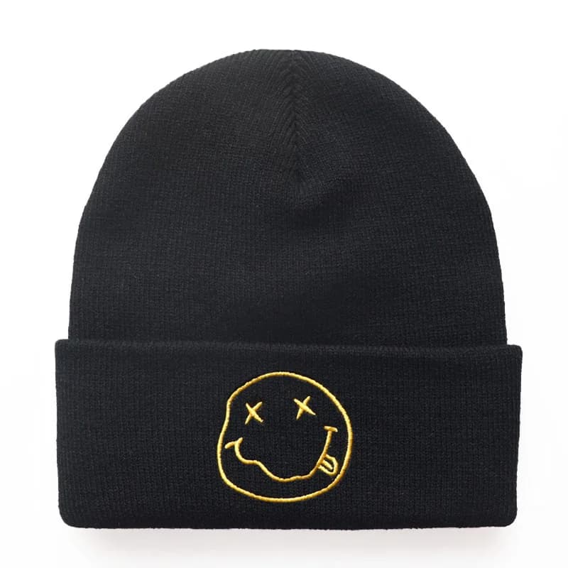 Embroidered Knit Beanie, Warm Winter Hat for Adults
