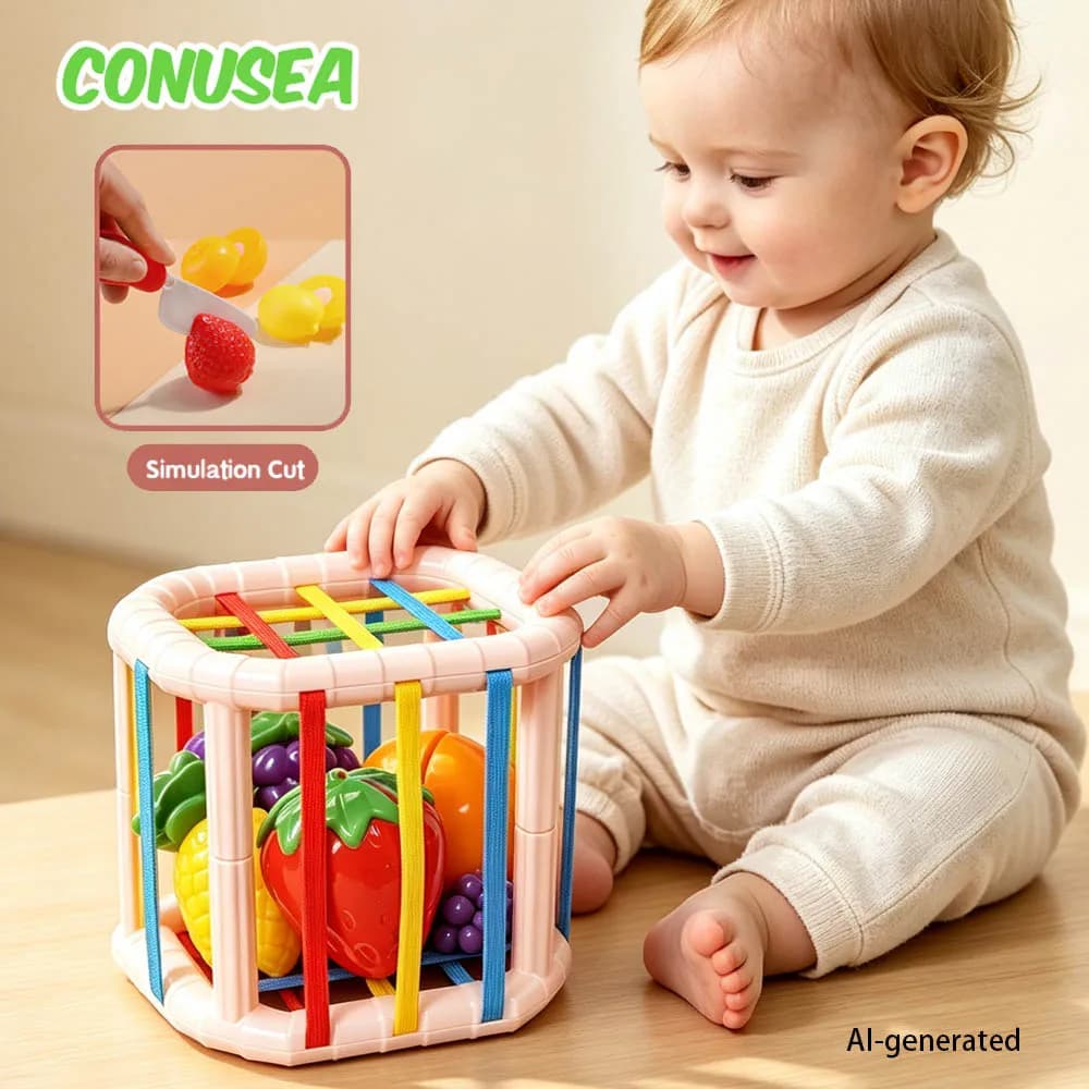 Montessori Baby Toys Stack Pull Blocks Games 0-12 Months Color Shade Sensory Development Learning Educational Toys Babies Infant