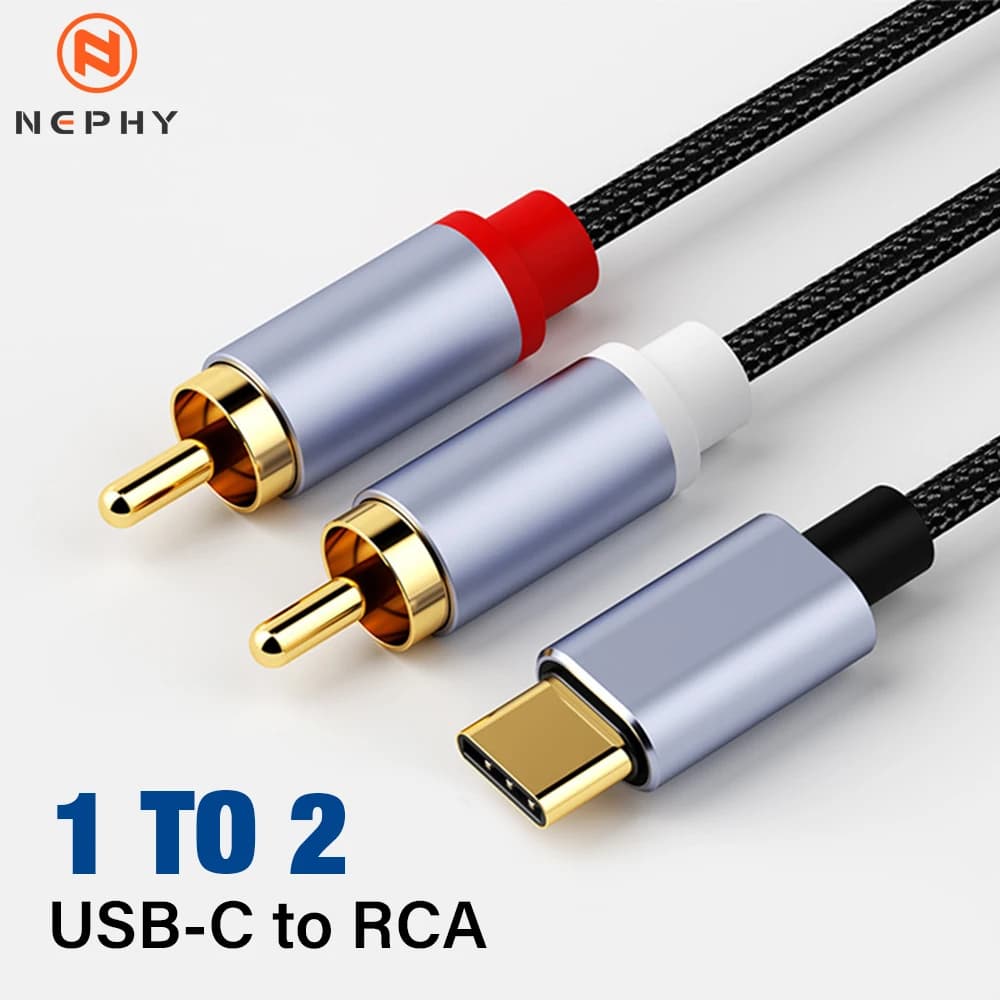 USB Type C to 2 RCA Coaxial S/PDIF Cable For Samsung Sony HDTV CD Car Interconnect AV Phono Plug Digital Audio Video Connector