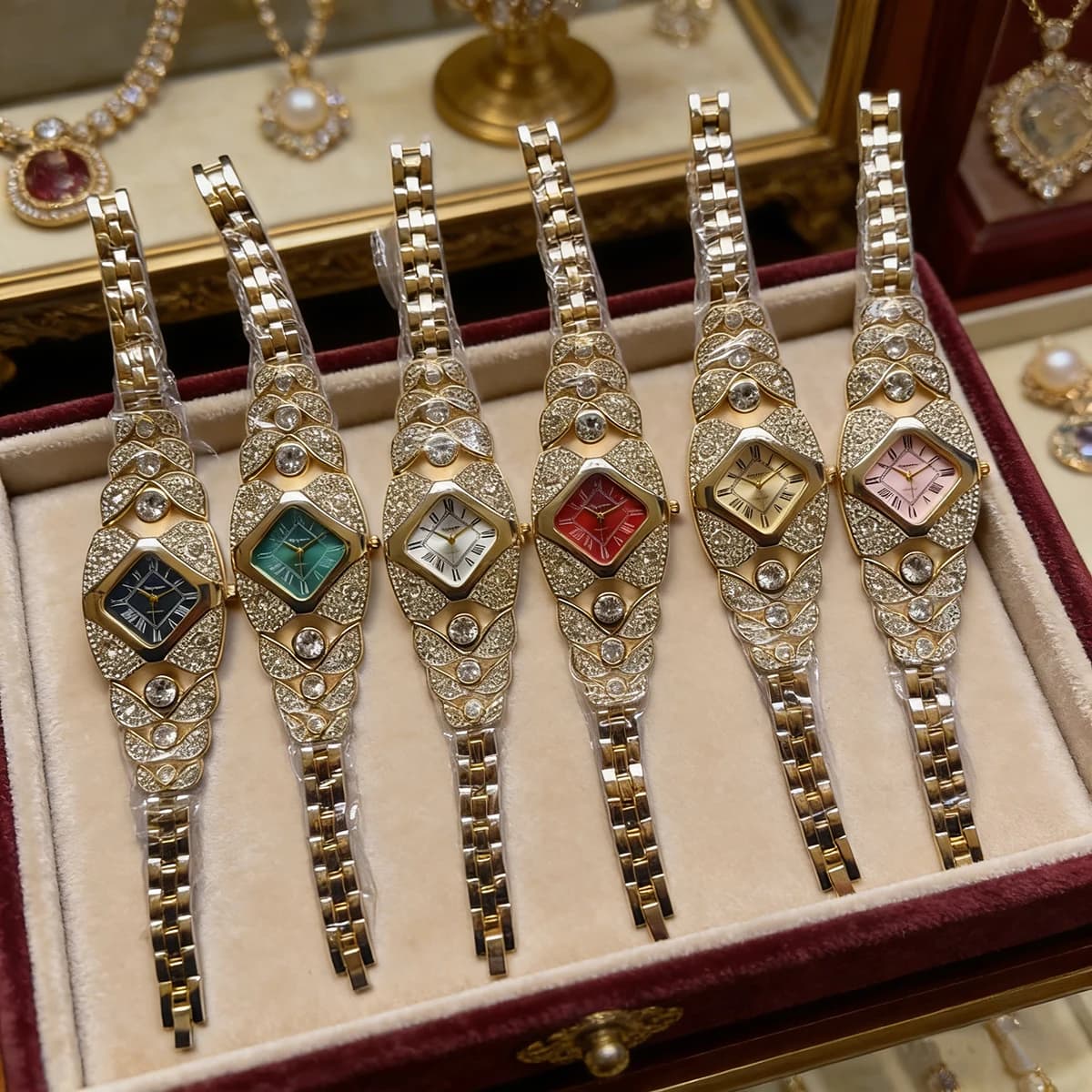 Women's Bracelet Quartz Watch with Diamonds, Fashionable and Casual Style, Versatile and Elegant Wristwatch, Simple Design That Goes with Any Outfit
