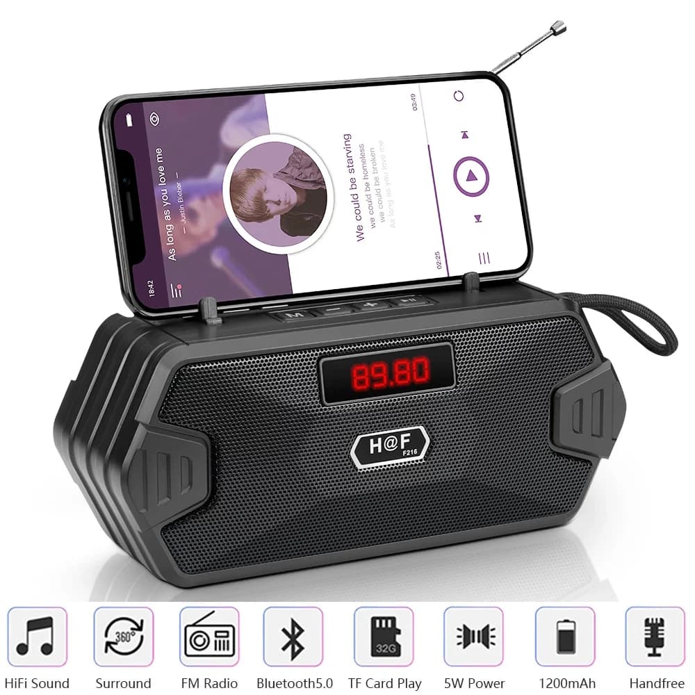 Bass Hifi Outdoor Portable Aux Wireless Bluetooth Speaker Radio FM Receiver Music Sound Box Subwoofer Mp3 Altavoces Bocina Audio