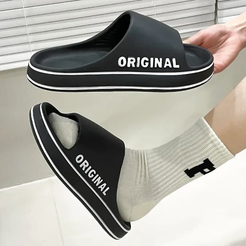 Solid House Slippers For Women Men Thick Sole Anti-Slip Bathroom Slippers Extra Soft and Fashion Slippers for Outdoors