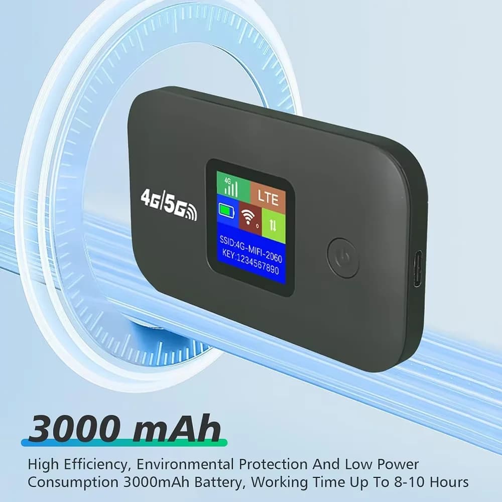 4G/5G Mobile WIFI Router 150Mbps 4G LTE Wireless Router 3000mA Portable Pocket MiFi Modem with Sim Card Slot Mobile WiFi Hotspot