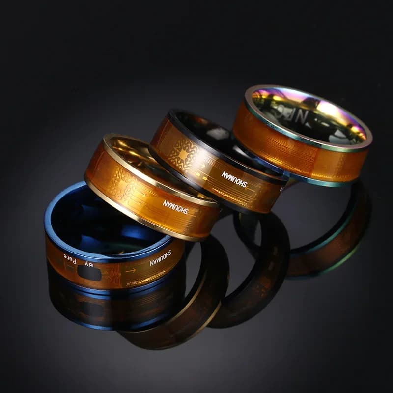 Smart NFC Ring Intelligent Jewelry Home Automation Mobile Phone Accessories Wearable Tech Luxury Gold Ring Digital Life