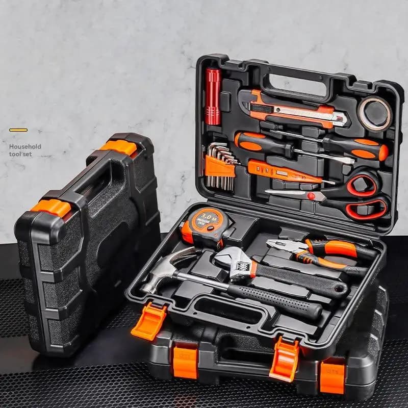 Full Set Household Tool Kit Mini Tool Set Multifunctional with Pliers Wrench Screwdriver Scissors and Combination Tools
