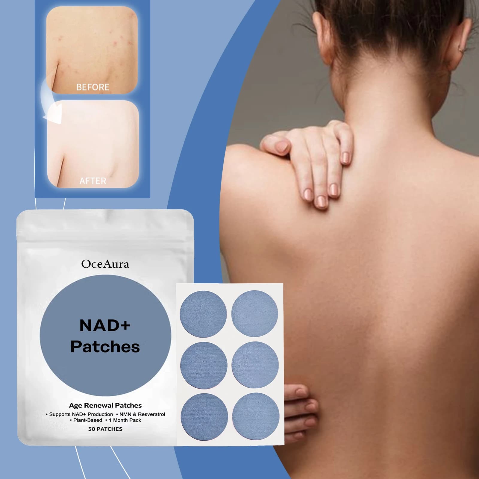 Body Care Patch Nourishes&Cares For The Skin Providing Comfort Enhancing Youthful Vitality&Gently Skin Smoothing Portable Patch
