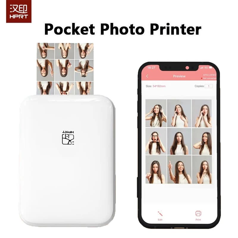 HPRT MT53 Color Photo Printer Portable Mini Printer Bluetooth Mobile Handheld HD Pocket Printing Machine 2x3 Inch Maker Gift NEW