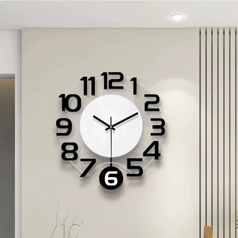 Modern wall clocks with silent pendulum function are suitable for living rooms, offices, bedrooms, and home decor