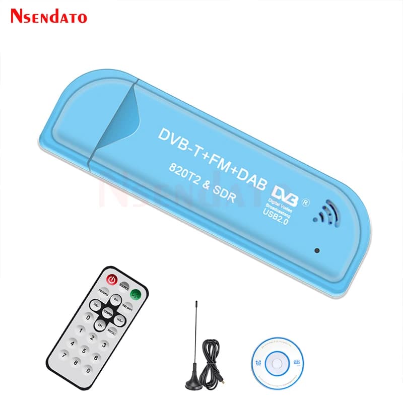 Digital USB 2.0 TV Receiver Stick USB2.0 DVB-T SDR DAB FM HDTV TV Tuner Stick RTL2832U R820T2 Antenna Remote Control for Laptop