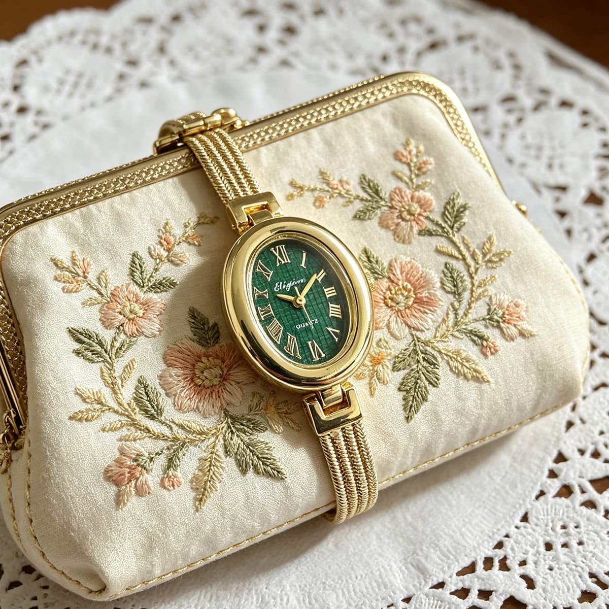 Women's Watch with Oval Dial, Quartz Bracelet Watch, Roman Numerals, Compact and Exquisite, Trendy, Casual, Versatile Wristwatch